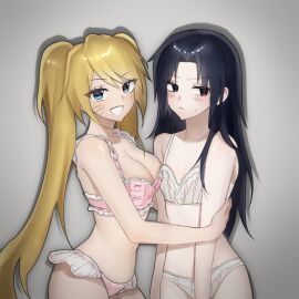 2girls alternate_breast_size alternate_version_available big_breasts black_eyes blonde_hair blue_eyes blue_hair blush breast_press breast_size_difference breasts busty canon_genderswap cleavage cute eyelashes facial_markings female female_focus female_only gender_transformation genderswap genderswap_(mtf) hi_res high_resolution highres large_breasts light-skinned_female light_skin lingerie long_hair looking_at_viewer looking_away looking_to_the_side najja1234 naruko naruto naruto_(classic) naruto_(series) naruto_shippuden naruto_uzumaki open_mouth pale-skinned_female pale_skin petite pink_bra pink_lingerie pink_underwear pose posing rule_63 sasuke_uchiha sasuko sexy_no_jutsu shounen_jump shueisha shy skimpy skimpy_clothes smile smiling smiling_at_viewer standing sweat sweatdrop tied_hair transformation twintails uchiha_sasuke underwear uzumaki_naruto very_long_hair weekly_shonen_jump whisker_markings whiskers white_bra white_lingerie white_panties white_underwear