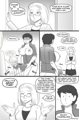 1boy 2d 2d_(artwork) 2futas 5koma age_difference anal anal_sex areolae balls big_penis bottomless breasts caught_in_the_act closed_eyes clothed clothing comic confusion cum cum_while_penetrated cumming_while_penetrating dialogue ejaculation english_text erection foreskin futa_is_bigger futa_on_male futa_with_futa futadom futanari glasses greyscale group hair_covering_eyes hair_over_eyes hands-free hands_on_hips handsfree_ejaculation huge_breasts human intersex large_breasts light-skinned_futa light_skin long_hair male malesub monochrome mostly_clothed mostly_nude ms._nelson_(nobody_in_particular) nobody_in_particular nude nude_futa orgasm p.e._teacher partially_retracted_foreskin penis principal retracted_foreskin school sex short_hair smooth_balls smooth_penis speech_bubble student surprised sweat teacher teacher_and_student teacher_fucking_student text thick_thighs timmy_(nobody_in_particular) track_jacket uncircumcised walked_in_on wide_hips