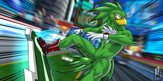 accipitrid accipitriform anthro avian balls bird bodily_fluids chest_tuft circumcised extreme_gear eyewear genital_fluids genitals goggles hoverboard iudicium86 jet_the_hawk male male_only nude penis precum racing sega solo sonic_(series) sonic_riders sonic_the_hedgehog_(series) tuft twunk