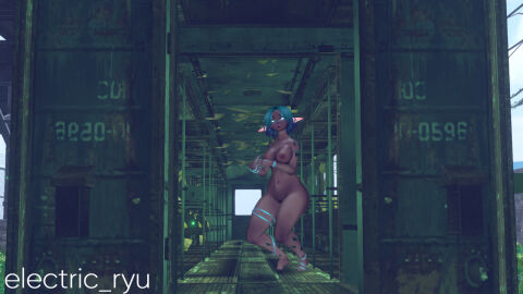 1girls 3d ass big_ass big_breasts breasts electric_ryu female monster_girl nude nude_female train vrchat vrchat_avatar