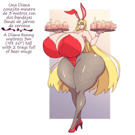 1girls amazon ass blonde_hair blue_eyes breasts bunny_ears bunnysuit color curvy curvy_female curvy_figure diana_(cat_cris) female female_only giantess height high_heels huge_ass huge_breasts hyper hyper_breasts large_female long_hair mini_giantess n647 original original_character pantyhose solo solo_female tall tall_female text thick_thighs very_long_hair waitress wide_hips