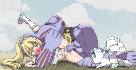 1girls 1pokemon ahegao alolan_vulpix asphyxiation ass big_penis blonde_female blonde_hair choke_hold color defeated defloration eyes_rolling_back female female_focus femsub green_eyes hard hard_sex hi_res high_resolution hippo_power holding huge_cock huge_penetration humanoid humiliation interspecies large_penis legs_up light-skinned_female light_skin lillie_(pokemon) looking_pleasured machoke male maledom molestation mosaic_censoring muscular one_leg_up panties pants_down penetration penis penis_in_pussy pokemon pokemon_(species) pokemon_sm pokephilia pokémon_(species) pussy rough_sex sex sex_toy size_difference spread_legs submissive teasing vagina vaginal_penetration vaginal_sex vulpix