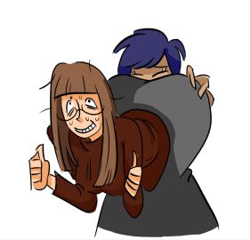 ass ass_in_face blue_hair brown brown_hair emo face_fart fart fart_girl69 female female_on_female nerd yuri