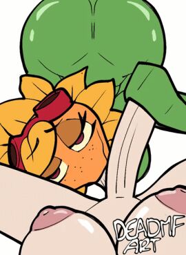 1futa 1girls animated balls balls_sucking big_ass big_penis breasts deadmfart erection eye_contact female female_focus futa_on_female futanari handjob huge_ass huge_cock intersex light_skin looking_at_viewer penis plants_vs_zombies plants_vs_zombies:_heroes pov pvz solar_flare_(pvz) sucking_balls top-down_bottom-up white_background