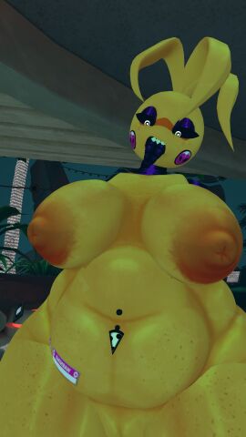 3d breasts chubby chubby_anthro chubby_female curvy dommy_mommy fat_ass five_nights_at_freddy's fnaf fnia massive_ass massive_breasts milf original peace_sign sloppy_lard_stuffer solo tits_bigger_than_head tits_out tounge_out tounge_purple toy_chica_(fnaf) truemuffin white_eyes wobbling_ass wobbling_belly yellow_body