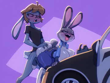2025 ahe_gao anthro anthro_on_anthro ass ass_grab balls big_breasts bigdad blue_body blue_fur breasts brown_hair butt_grab car closed_eyes clothed clothing disney doggy_style duo european_rabbit eyewear female from_behind_position fur genitals glasses grey_body grey_fur hair hand_on_ass hand_on_butt huge_breasts judy_hopps lagomorph leporid looking_pleasured male male/female male_anthro mammal oryctolagus partially_clothed penetration police police_car police_uniform police_vehicle pussy rabbit scoped_(thescopedyoshi) sex size_difference tongue tongue_out torn_clothing uniform vaginal_penetration vehicle zootopia