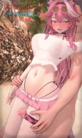 1boy 1girls 3d animated belly belly_button cat_ears cum hololive hololive_english jurayn large_breasts navel pink_hair raora_panthera straight tagme thick_thighs thigh_sex thighs video virtual_youtuber yellow_eyes