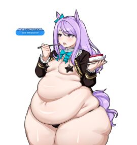 breasts chubby chubby_female female horse_ears horse_girl massive_thighs mejiro_mcqueen_(umamusume) pasties small_breasts thick_thighs umamusume umamusume_pretty_derby weight_gain