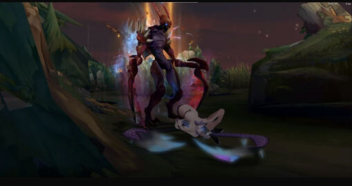 1boy 1girls 3d bunnysuit evelynn female kha'zix league_of_legends male ryona