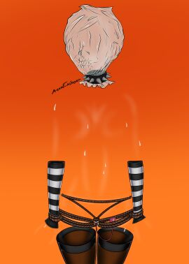 1girls aqua_enjoyer asphyxiation bagging breathplay female female_only invisible invisible_girl naked naked_female pussy scared scared_expression sextoy solo standing suffocation superheroine teenage_female teenager the_incredibles vibrator vibrator_in_pussy violet_parr