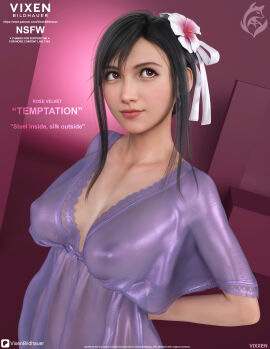 3d asian asian_female bathrobe big_breasts big_nipples black_hair boobs_bigger_than_head breasts breasts_bigger_than_head brown_eyes busty busty_female busty_teenager cute cute_face female final_fantasy final_fantasy_vii final_fantasy_vii_rebirth final_fantasy_vii_remake innocent innocent_expression nightgown petite_body sexy smile smiling teenager tifa_lockhart tifa_lockhart's_refined_dress tifa_lockhart_(refined_dress) tifa_lockhart_(shining_spirit) tits_bigger_than_head vixen_bildhauer