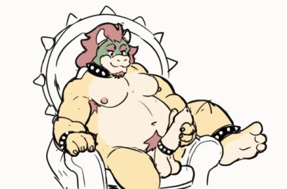 1boy animated anthro ass balls bara bodily_fluids bowser cock_ring collar cum dragon erection feet genital_fluids genitals giga_m hair horn humanoid_genitalia humanoid_penis jerking koopa koopaling male male_only mario_(series) masturbation mythological_creature mythological_scalie mythology nintendo nipples nude paws penis reptile scalie sex shell smile solo solo_male spikes turtle yaoi