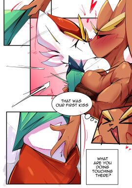 1boy 1girls abs anthro ass big_ass big_breasts big_butt blush bra breast_press breasts bunny_ears bunny_girl cinderace color comic english_text female furry game_freak hi_res kissing large_ass large_breasts large_butt lingerie lopunny male male/female male_cinderace muscles muscular muscular_female nintendo page_13 panties pokemon pokemon_(species) pokemon_ss pokémon_(species) red_eyes sirkerner tagme text text_bubble thick_thighs underwear