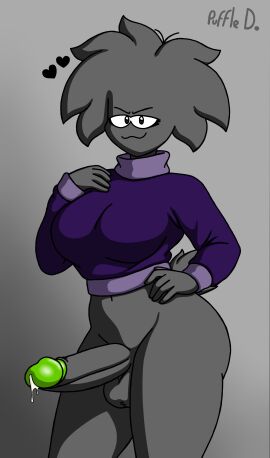 1futa :3 >:3 anthro anthrofied balls big_penis black_fur bottomless breasts clothed clothing club_penguin disney erection futa_only futanari humanoid humanoid_penis intersex partially_clothed penis puffle puffledreemurr smooth_balls smooth_penis solo standing sweater