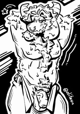 anthro asgore_dreemurr bodily_fluids body_hair bottomwear bovid caprine clothed clothing facial_piercing flaccid foreskin goat hi_res horn male male_only mammal monochrome nose_piercing olifawn open_bottomwear open_clothing open_pants pants penis piercing pose septum_piercing solo sweat uncircumcised undertale undertale_(series) unzipped unzipped_pants zipper