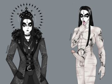 1boy black_metal corpse_paint fully_nude long_hair_male original_character roblox roblox_avatar royale_high self_harm_scars treachery