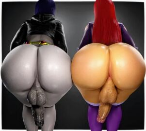 2futas 3d anus ass ass_comparison ass_focus back_view backsack balls ballsack big_ass big_penis cock cock-tail dc dc_comics dickgirl full_color futa_only futa_sans_pussy futanari hoodie intersex partially_clothed partially_clothed_futa partially_naked partially_naked_futa partially_nude partially_nude_futa penis presenting presenting_anus presenting_ass presenting_hindquarters raven_(dc) showing_anus showing_ass showing_off showing_off_ass starfire stockings superheroine zzzxxxccc