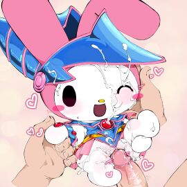 1:1 absurd_res aka_leopard anthro armor blue_clothing blush blush_stickers bodily_fluids bottomwear bracelet cape chibi clothed clothed_sex clothing cosplay costume cum cum_on_clothing cum_on_face cum_on_leg cum_on_penis cum_on_pussy dark_magician_girl_(cosplay) disembodied_hand disembodied_penis duel_monster duo ejaculation erection faceless_character faceless_human faceless_male female fur gem genital_fluids genitals grinding hand_holding hand_on_head headgear heart_symbol helmet hi_res holding_leg hood human interspecies jewelry lagomorph leporid male male/female mammal miniskirt my_melody no_underwear on_model one_eye_closed onegai_my_melody open_mouth penis pink_background pussy rabbit rabbit_ears sanrio sex simple_background simple_eyes size_difference skirt sweat uncensored white_body white_fur yellow_nose yu-gi-oh!