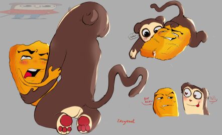 2boys anthro brainrot chicken_nugget cuntboy gay gegagedigedagedago intersex joke_art lazyasset male mastectomy_scar max_(max_design_pro) max_design_pro nugget_(max_design_pro) plain_background shitpost size_difference tagme what yaoi