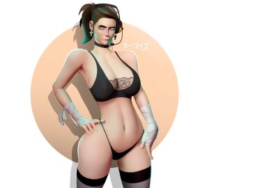 1girls 3d absurd_res big_breasts bikini breadblack breasts brown_hair earrings female female_only femscout femscout_(alt_design) femscout_(hatless) headset hi_res hourglass_figure human human_female human_only navel ponytail scout_(team_fortress_2) shaded simple_background solo solo_female team_fortress_2 thighhighs thighs valve white_background