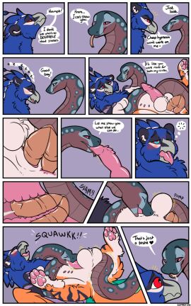 2_penises anal anal_sex animal_genitalia animal_penis anus avian ball_tuft balls beak blush bodily_fluids carnal_creatures coiling_around_body comic cum cum_in_mouth cum_in_vagina cum_inside duo english_text feral feral_on_feral feral_only forked_tongue genital_fluids genitals gremlin_(carnal_creatures) gryphon hemipenes herm hi_res hypnosis hypnotic_eyes intersex intersex/male knot male mind_control motion_lines multi_genitalia multi_penis mythological_avian mythological_creature mythology open_mouth paws penetration penile_spines penis rain_(carnal_creatures) red_eyes reptile scalie smile snake symrea text tongue tuft vaginal_penetration vulva