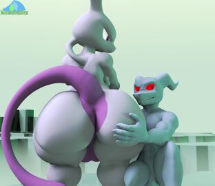 2025 3d_(artwork) albalbalb alien anthro ass balls big_ass big_butt crossed_arms crouching digital_media_(artwork) duo earthbound_(series) frown_eyebrows frowning_at_partner generation_1_pokemon genitals gieeg giygas grin hand_on_ass hand_on_butt hi_res huge_ass huge_butt legendary_pokemon looking_at_another looking_at_partner looking_at_viewer male mewtwo muscular muscular_male nintendo penis pokemon pokemon_(species) purple_balls purple_body purple_eyes purple_skin purple_tail red_eyes simple_background smile smiling_at_viewer standing tail teeth_showing watermark white_body white_skin wide_hips