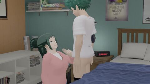 anal bouncing_on_penis chubby_female cum_in_ass cum_on_body fast_thrusts footjob grinding incest inko_midoriya izuku_midoriya kissing milf mother_and_son mr_plushgore riding sfm source_filmmaker tagme video