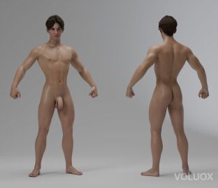 1boy 3d_model ass back_view big_ass brown_hair completely_nude foreskin front_view fully_retracted_foreskin gay male male_focus male_only marvel marvel_comics muscular muscular_male nude penis peter_parker retracted_foreskin skinny solo solo_male spider-man spider-man_(series) tagme teenager uncircumcised uncut voluox