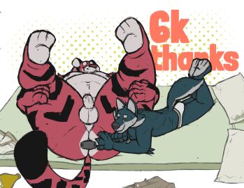 absurd_res animated anthro anthro_only ass ass_grab bed butt_grab canid canine canis controller curling_toes feet felid feline furniture gay genitals grin grinning_at_viewer half-erect hand_on_ass hand_on_butt hi_res legs_up male male/male mammal moan nipples nude nude_male overweight overweight_male pantherine patadeperro penis plug_(sex_toy) remote_control sex_toy short_playtime size_difference small_dom_big_sub smile spread_legs spreading tail tail_motion tiger vibrator wolf