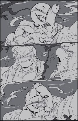 2boys balls blasticheart_(artist) blowjob blowjob_only boy_on_boy broken_colors comic_strip crossdressing crossdressing_male cum_on_face cumshot delivery_guy_(broken_colors) fellatio femboy femboy_on_male feminine_male feminization gay gay_blowjob gay_sex handjob handjob_while_sucking huge_cock humanoid kiss_mark kiss_marks large_penis latex_gloves licking_penis lipstick_mark lipstick_marks lipstick_on_balls lipstick_on_penis male mc_(broken_colors) non-human penis power_bottom small_dom_big_sub tonguejob yaoi