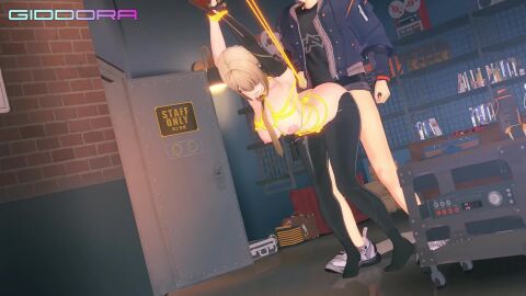 1boy 1girls big_ass big_breasts blonde_hair doggy_style evelyn_chevalier giddora tagme video