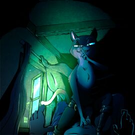 1:1 2024 anthro belt black_body black_fur blue_eyes bodily_fluids boots break_in claws clitoris clothing cowgirl_position cum cum_in_pussy cum_inside curtains darkness digital_drawing_(artwork) digital_media_(artwork) domestic_cat dreamworks duo erection fantasy felid feline felis female female_penetrated first_person_view footwear from_front_position fur fuzzy genital_fluids genitals glowing glowing_eyes grin half-closed_eyes hi_res human humanoid intruder kitty_softpaws lying male male/female male_penetrating mammal mortimer_thorn multicolored_body multicolored_fur narrowed_eyes night nude on_back on_bottom on_top penetration penis penis_grab puss_in_boots_(dreamworks) puss_in_boots_(film) pussy sex shaded shrek_(series) shush size_difference smile tail tuxedo_cat vaginal_penetration window