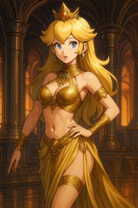 gold_bikini princess_peach slave slave_leia_(cosplay) slavegirl