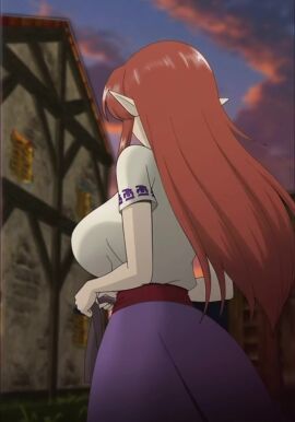 big_breasts huge_breasts long_hair malon not_porn ocarina_of_time orange_hair shorter_than_10_seconds tagme the_legend_of_zelda video