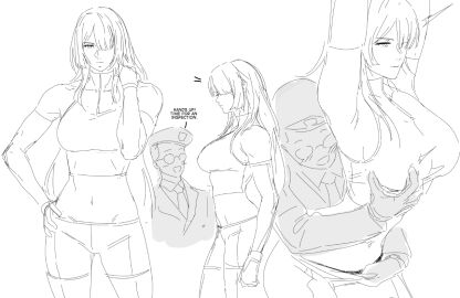 ak-15_(girls'_frontline) blush breast_grab breasts chest_grope female girls'_frontline glasses minuranakatawa original_character pervert sports_bra sportswear stripping
