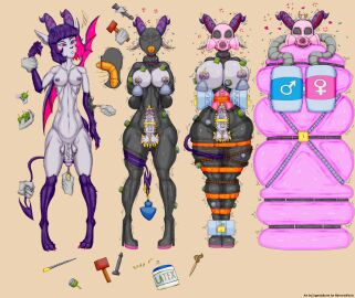 1boy 1futa 2_horns anal_beads angry balls belt big_breasts big_penis bimbofication body_modification bondage bound breast_expansion breast_growth breast_growth_(enlargement) breasts brush claws clothing collar container corset cross-popping_vein demon dildo dildo_gag dildo_in_mouth ear_piercing erection eugeniyburnt expansion femboy feminization forced_transformation furry futanari gag gas_mask genital_piercing genitals gold_(metal) growing hammer hand_behind_back hand_grab heavy_bondage hi_res high_heels hip_expansion hormones horn huge_breasts humanoid humanoid_genitalia humanoid_penis injection intersex latex lingerie male mask nude object_in_penis oral oral_penetration paws penetration penis penis_piercing pheromones piercing rope scrotum scrotum_piercing sex_toy sex_toy_in_mouth sex_toy_insertion slave small_waist solo standing tail tail_grab thick_thighs tools topwear transformation translucent translucent_hand vein veiny_penis what wide_hips wings