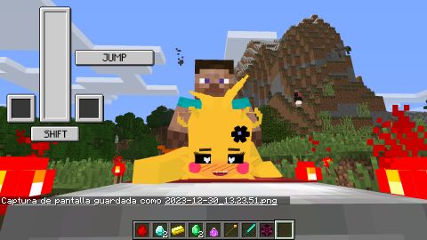 1boy 1girls animatronic bed blush doggy_style fapcraft female five_nights_at_freddy's heart-shaped_pupils jenny_mod male minecraft robot robot_girl steve_(minecraft) straight toy_chica_(fnaf)