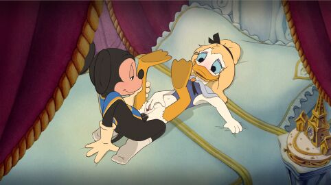 1boy 1girls absurd_res anal anal_sex anatid anseriform anthro anus ass avian beak bed bird bodily_fluids clothing cum cum_from_ass cum_in_ass cum_inside cum_on_penis daisy_duck digital_media_(artwork) disney duck duo erection european_mythology feet female female_penetrated finger_fuck fingering footwear from_front_position fur furniture genital_fluids genitals gloves hair handwear hi_res holding_leg humanoid_genitalia humanoid_penis kneeling legs_up literature lying male male/female male_penetrating male_penetrating_female mammal masturbating_while_penetrated masturbation mickey_mouse mouse murid murine on_back on_bed penetration penile penis pillow public_domain pussy rodent sex smile socks spread_pussy spreading tail topwear vaginal_masturbation vaginal_penetration wugi