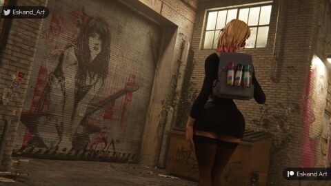 1girls 3d ass big_ass curvaceous curvy curvy_figure eskandart female female_only fully_clothed gwen_stacy gwen_stacy_(spider-verse) hips hourglass_figure legs light-skinned_female light_skin marvel marvel_comics no_penetration slim_waist solo solo_female spider-gwen spider-man:_across_the_spider-verse spider-man:_into_the_spider-verse spider-man_(series) thick thick_legs thick_thighs thighs voluptuous waist wide_hips