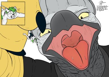 adrienne_(dylbun) anthro avian bare_chest bird bird_feet canine caught close-up comic_panel digital_art domination drool dylbun emo extreme_size_difference fearplay feet female female/male femdom furry giantess goth goth_girl grabbing green_hair harpy_eagle heels humiliation implied_vore macro macro_micro male micro muscular open_mouth perspective predator_prey prey size_difference sizeplay soles struggling submission sweat talons toes tongue tongue_out unaware unwilling vore wolf