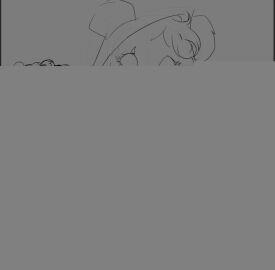 animal_ears female head_between_thighs hood language male thick_thighs