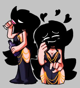 arcaned_roses black_dress black_hair blush blush_lines dress drinking drinking_wine drunk female heart light-skinned_female light_skin long_hair meme meme_attire modakawa_dress mystery_(roses_arcaned) roses_arcaned tagme wine_bottle wine_glass