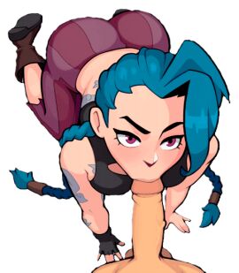 1boy 1girls all_fours animated bent_over blowjob blowjob_face blue_hair boots braids color colored fellatio female female_focus fully_clothed fully_clothed_female game_cg gold_hair_ornament jinx_(league_of_legends) kinky_wizardy league_of_legends male male/female oral oral_sex pink_eyes riot_games sprite stinkstonegames tattoos transparent_background twin_braids twintails wafflebroz_edits
