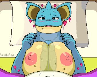 2023 2d_(artwork) animated animated_image anthro areola areolae blue_penis blush blushing boobjob breasts cum cum_on_breasts cum_on_face cumming cumshot digital_media_(artwork) earring female heart-shaped_pupils high_quality high_resolution male nidoking nidoqueen nipples paizuri penis piercing pointed_teeth pokemon precum scalie sex smush-sin sweat tagme titfuck titjob x-ray