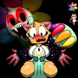 anthro before_sex big_penis big_thighs cat_ears cat_girl catgirl claws dandy's_world dandy_(dandy's_world) female flower ichor male male/female penis pink_ears pink_hands plant_monster red_eyes roblox scraps_(dandy's_world) sharp_claws sharp_fangs toons_(dandys_world) twisted_dandy_(dandy's_world) twisteds_(dandys_world) yellow_body yellow_fur