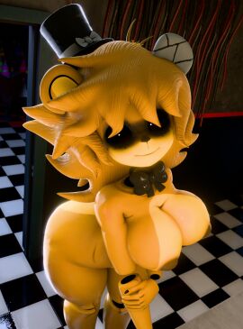 3d :) anthro arched_back big_ass big_breasts breasts cryptiacurves fazclaire's_nightclub female five_nights_at_freddy's fredina's_nightclub friendly_expression furry looking_at_viewer naked naked_breasts naked_female pose smiling solo tagme thick_thighs type_0 voluptuous wide_hips
