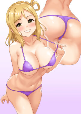 1girls absurd_res absurdres areola_slip areolae areolae_slip arm_behind_back ass ass_cleavage ass_crack back bare_arms bare_belly bare_chest bare_hands bare_hips bare_legs bare_midriff bare_navel bare_shoulders bare_skin bare_thighs belly belly_button bikini bikini_bottom bikini_only bikini_top blonde-haired_female blonde_eyebrows blonde_female blonde_hair blush blush_lines blushing_at_viewer blushing_female braid braided_hair breasts busty busty_female butt_crack cleavage cleft_of_venus collarbone crown_braid curvy curvy_body curvy_female curvy_figure curvy_hips curvy_thighs dot_nose elbows exposed exposed_arms exposed_belly exposed_legs exposed_midriff exposed_shoulders exposed_thighs eyebrows_visible_through_hair female female_focus female_only fingernails fingers grin groin hair_between_eyes hand_behind_back head_tilt high_resolution highres hourglass_figure large_breasts lean_figure legs light-skined_female light-skinned_female light_skin lips long_hair looking_at_viewer looking_up looking_up_at_viewer love_live! love_live!_sunshine!! narrow_waist navel ohara_mari parted_bangs parted_lips purple_bikini purple_bikini_bottom purple_bikini_top purple_string_bikini purple_swimsuit purple_swimwear pussy shiny_arms shiny_breasts shiny_hair shiny_legs shiny_nipples shiny_shoulders shiny_skin shiny_thighs shoulders sidelocks simple_background slender_body slender_waist slim_female slim_waist smile smiley_face smiling smiling_at_viewer smirk solo standing string_bikini swimsuit swimwear thick_ass thick_thighs thighs thin_waist tilted_head tsuruyama_(tenten) upper_body v-line white_background wide_hips yellow-eyed_female yellow_eyes