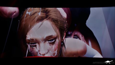 3d antediluvian bukkake cum drinking_cum gangbang sarah_miller smeared_makeup the_last_of_us