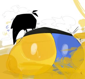 1girls ass back_view ena ena_(series) fart fart_cloud fart_fetish female huge_ass novacartridge_(artist) skirt sweat sweaty sweaty_ass sweaty_butt thick_thighs