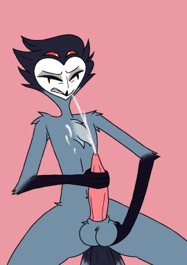 avian avian_demon avian_humanoid avian_male avian_penis balls balls_fondling bird bird_humanoid closed_eyes cum cum_on_body cum_on_self cumming demon ejaculation feathers goetia heart-shaped_pupils helluva_boss looking_pleasured male male_focus male_only masturbation owl owl_demon penis pink_background pink_penis sheath solo solo_focus solo_male solo_masturbation stolas_(helluva_boss) tapered_cock tapering_penis testicles